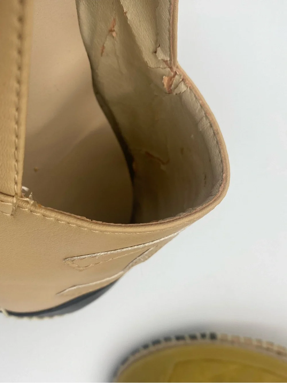 CHANEL Beige Leather Espadrilles with Black Cap Toe